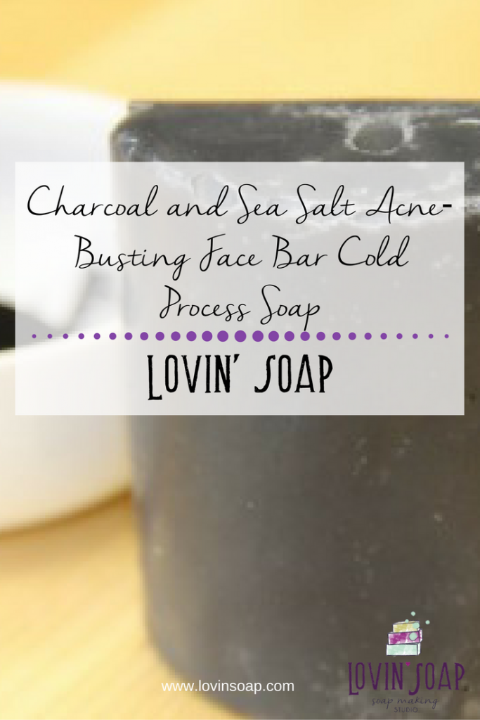Charcoal and Sea Salt Acne-Busting Face Bar Cold Process Soap